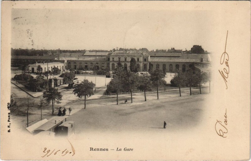 Carte postale ancienne Rennes La Gare à Rennes