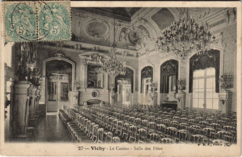 Carte postale ancienne Vichy Le Casino Salle des Fetes France à Vichy