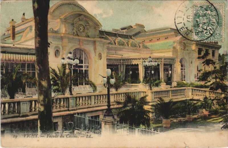 Carte postale ancienne Vichy Facade du Casino France à Vichy