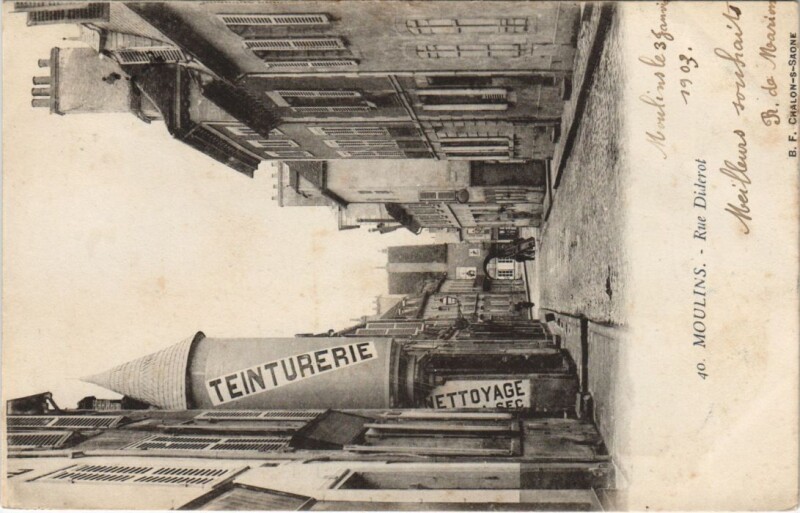 Carte postale ancienne Moulins Rue Diderot France à Moulins