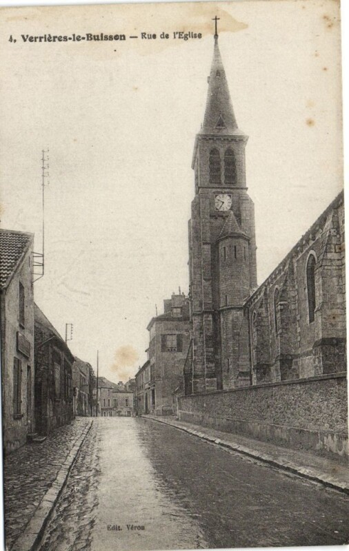 Carte postale ancienne Verriéres le Buisson-Rue de l'Eglise