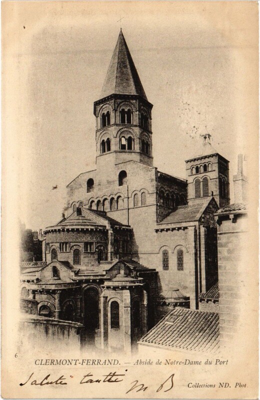 Carte postale ancienne Clermont-Ferrand Abside de Notre-Dame du Port à Clermont-Ferrand
