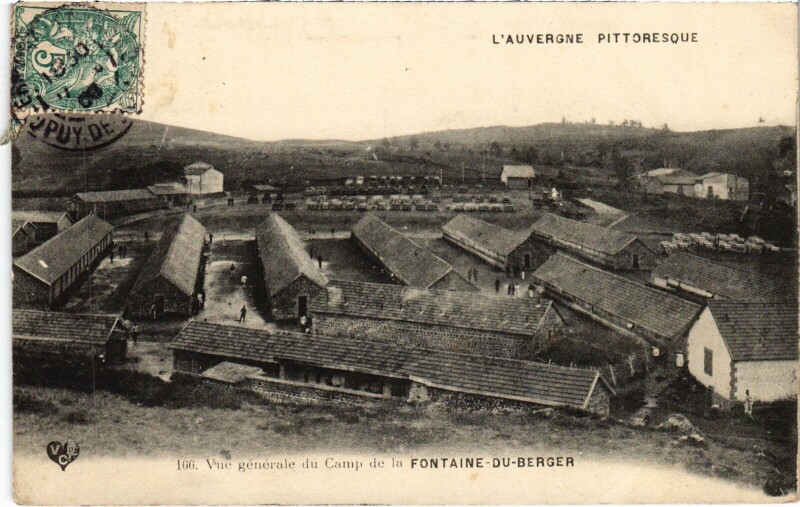 Carte postale ancienne Vue Generale du Camp de la Fontaine-du-Berger