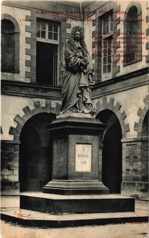 Carte postale ancienne Clermont-Ferrand La Statue de Domat à Clermont-Ferrand