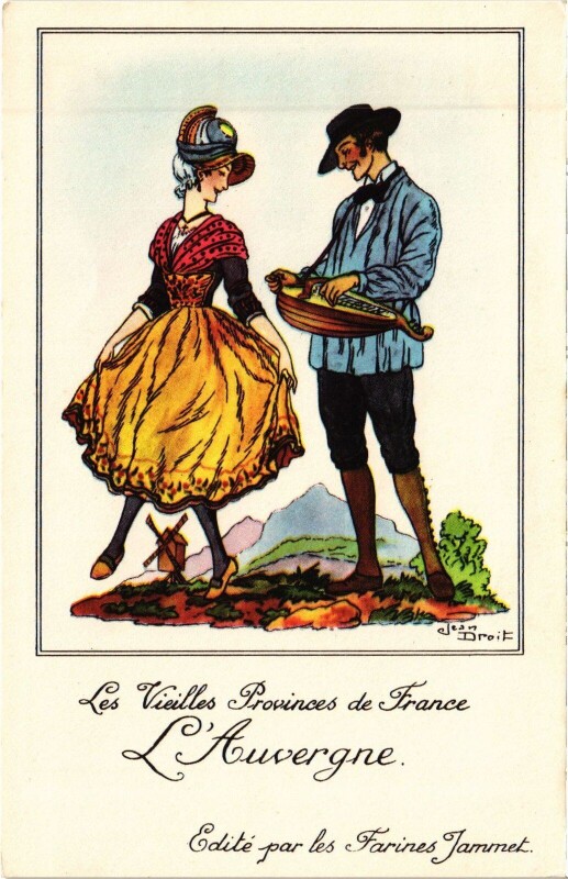 Carte postale ancienne L'Auvergne - Les Vieille Provinces de France - Types