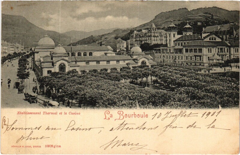 Carte postale ancienne La Bourboule Etablissement Thermal et le Casino à La Bourboule