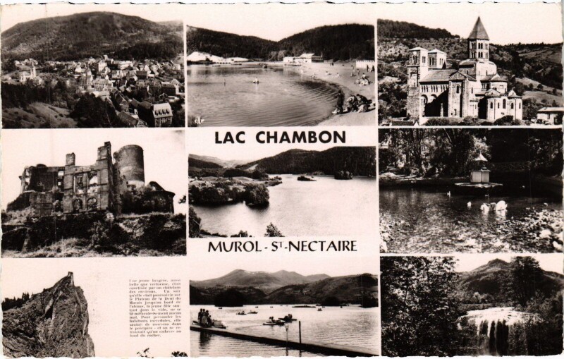 Carte postale ancienne Murol Saint-Nectaire - Chambon-sur-Lac - Lac Chambon - Scenes à Chambon-sur-Lac