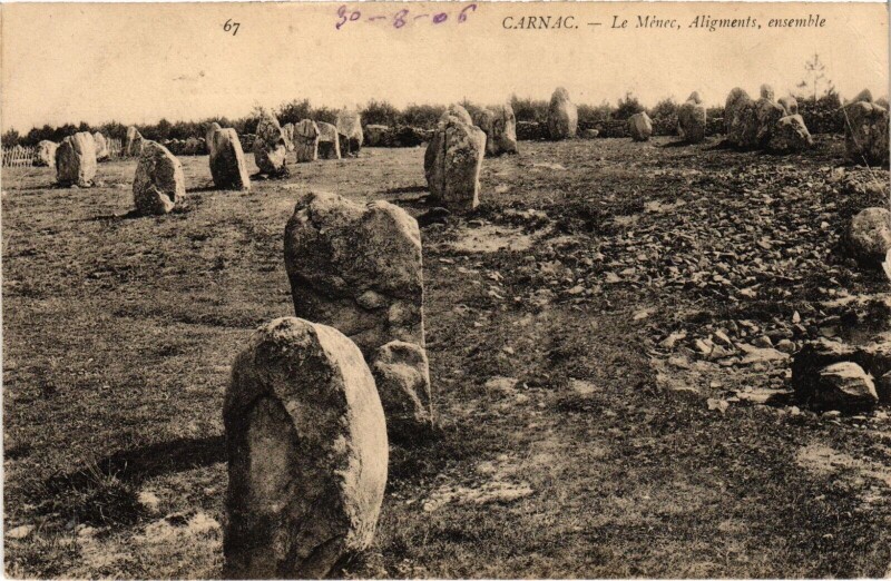 Carte postale ancienne Carnac - Le Menec Alignements ensemble à Carnac