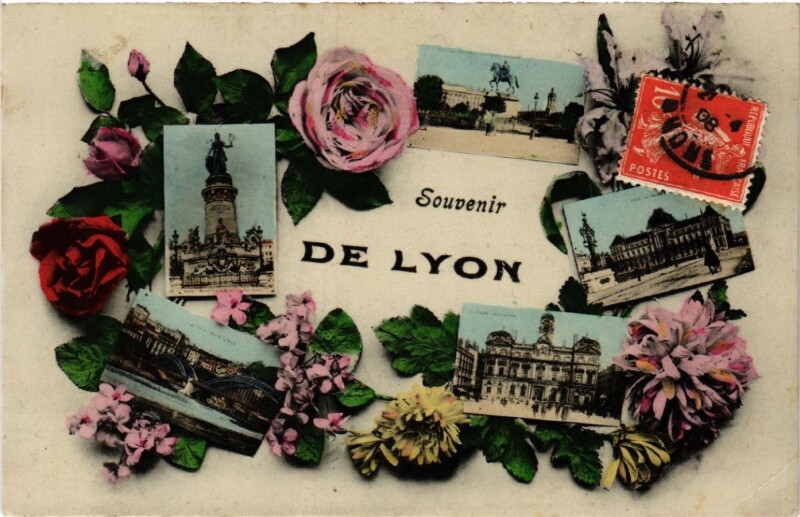 Carte postale ancienne Lyon Souvenir