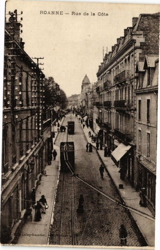 Carte postale ancienne Roanne - Rue de la Cote à Roanne