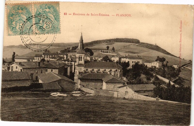 Carte postale ancienne Environs de Saint-Etienne - Planfoy à Planfoy