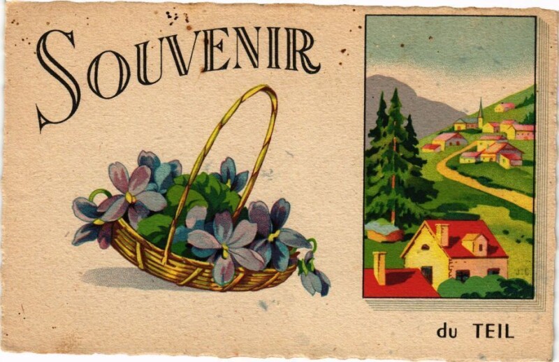Carte postale ancienne Souvenir du Teil