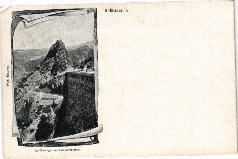 Carte postale ancienne Saint-Etienne - Le Barrage - Vue extérieure à Saint-Étienne