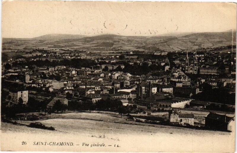 Carte postale ancienne Saint-Chamond - Vue générale à Saint-Chamond