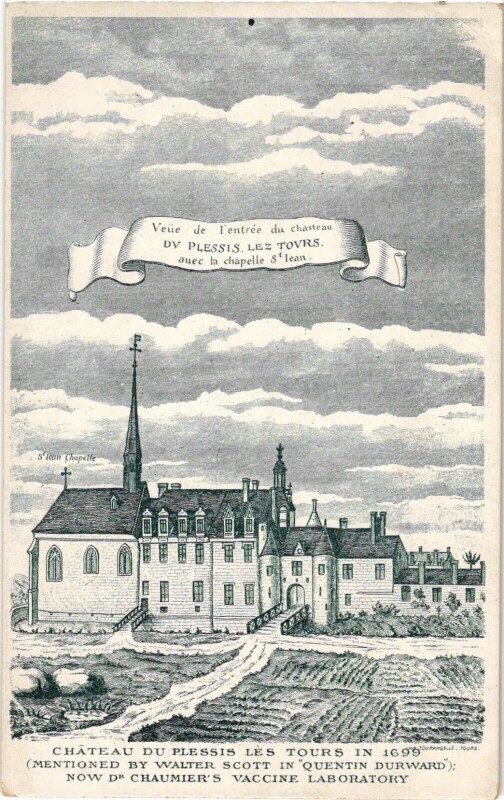 Carte postale ancienne Chateau du Plessis les Tours in 1699 (Mentioned by Walter Scott... à Tours