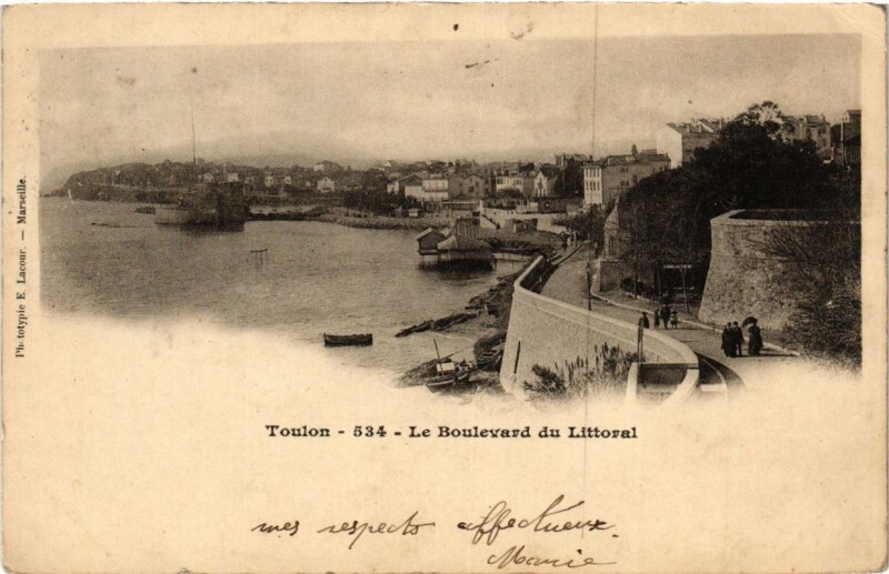 Carte postale ancienne Toulon Le Boulevard du Littoral à Toulon