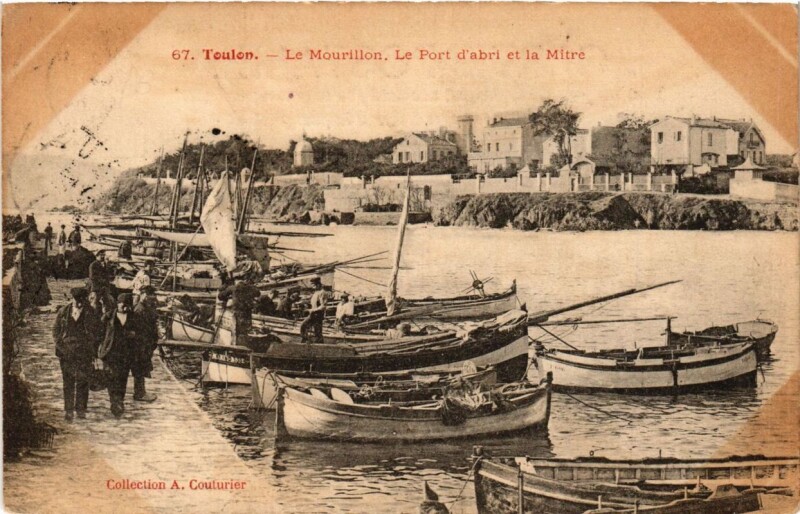 Carte postale ancienne Toulon Le Mourillon-Le Port d'abri et la Mitre à Toulon