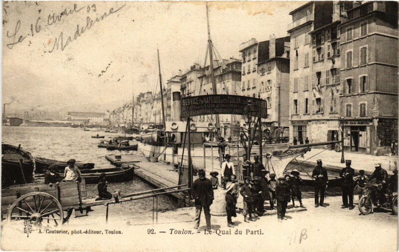 Carte postale ancienne Toulon Le Quai du Parti à Toulon
