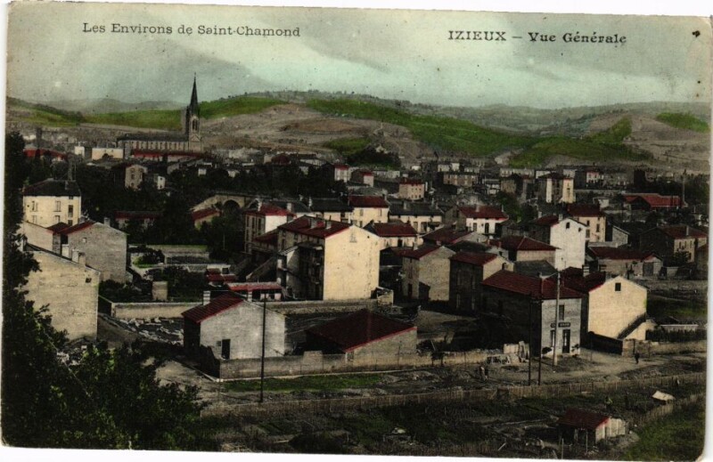 Carte postale ancienne Les Environs de Saint-Chamond - Izieux - Vue Générale à Saint-Chamond