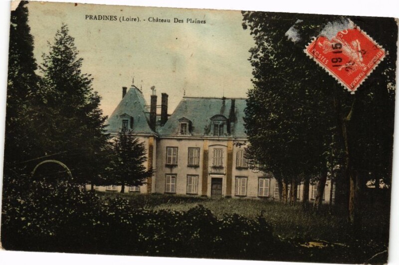 Carte postale ancienne Pradines - Chateau Des Plaines à Pradines