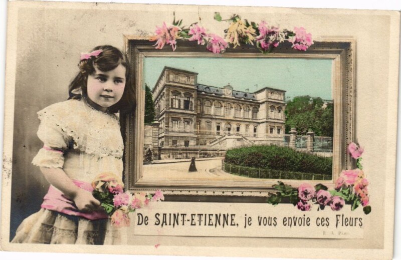 Carte postale ancienne De Saint-Etienne je vous envoie ces Fleurs