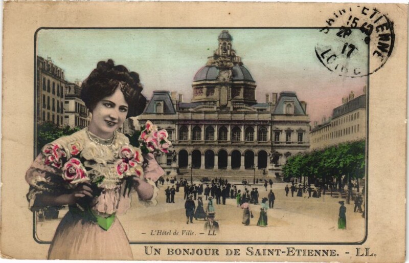 Carte postale ancienne Un Bonjour de Saint-Etienne