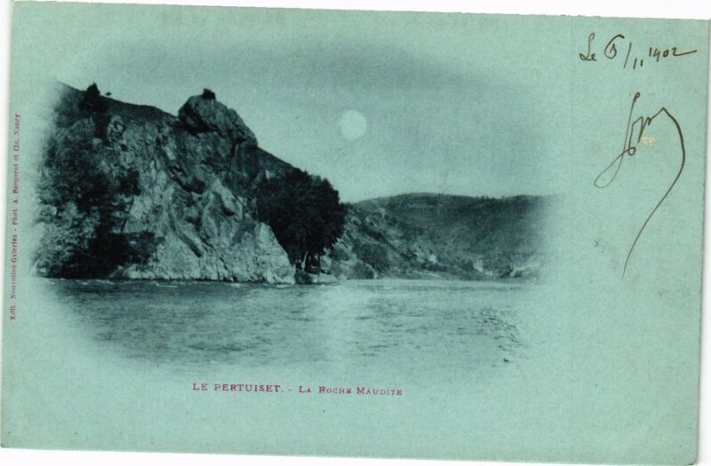 Carte postale ancienne Le Pertuiset - La Roche Maudite à Roche