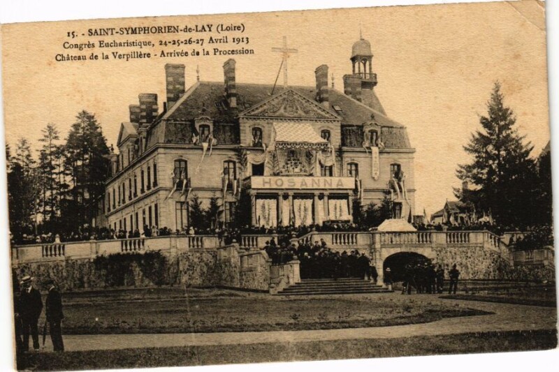Carte postale ancienne Saint-Symphorien-de-Lay - Congrés Eucharistique 24-27 Avril à Saint-Symphorien-de-Lay