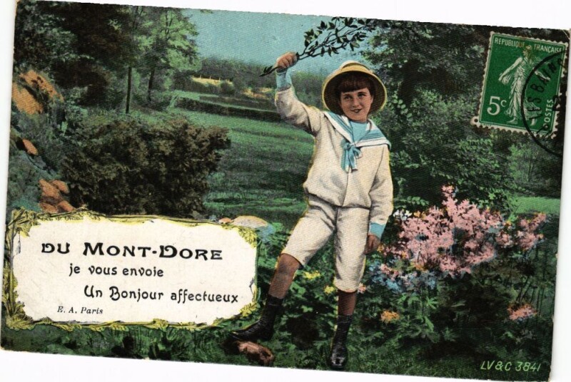 Carte postale ancienne Du Mont-Dore - Je vous envoie Un Bonjour affectueux à Mont-Dore