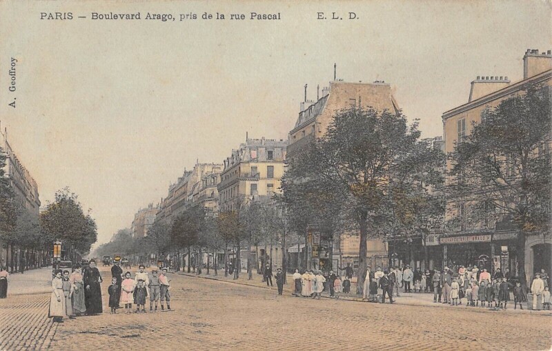 Carte postale ancienne Paris - Paris 13e - Boulevard Arago Pris De La Rue Pascal à Paris 13e