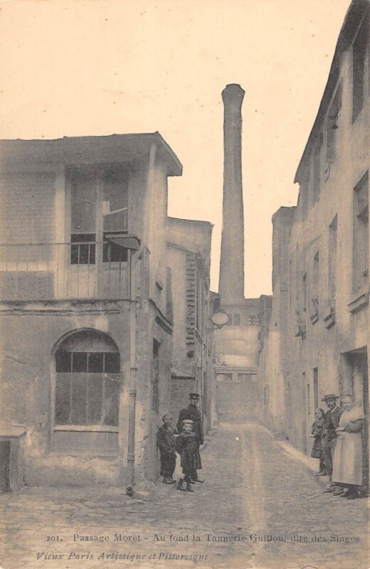 Carte postale ancienne Paris / Paris 13e / Passage Moret Au Fond La Tannerie Guillou Dite Singes à Paris 13e