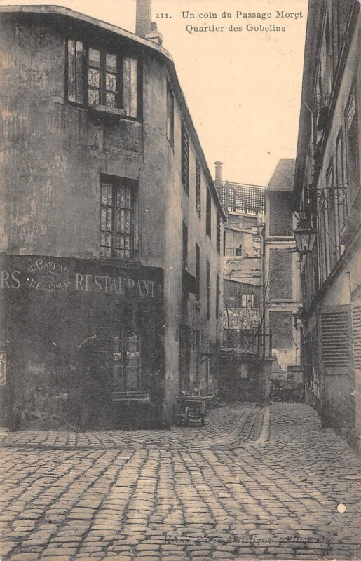 Carte postale ancienne Un coin du Passage Moret - Quartier des Gobelins à Paris 13e