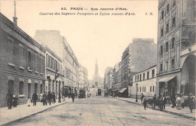 Carte postale ancienne Paris - Paris 13e - Rue Jeanne D'Arc - Caserne Des Sapeurs Pompiers à Paris 13e