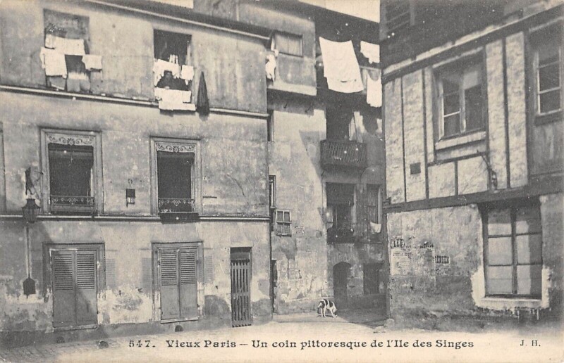 Carte postale ancienne Un coin pittoresque de l'Ile des Singes à Paris 13e