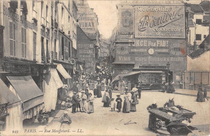 Carte postale ancienne Paris 5e Rue Mouffetard à Paris 5e