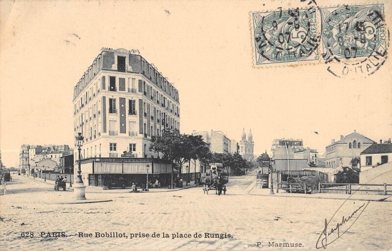 Carte postale ancienne Paris / Paris 13e / Rue Bobillot / Prise De La Place De Rungis à Paris 13e