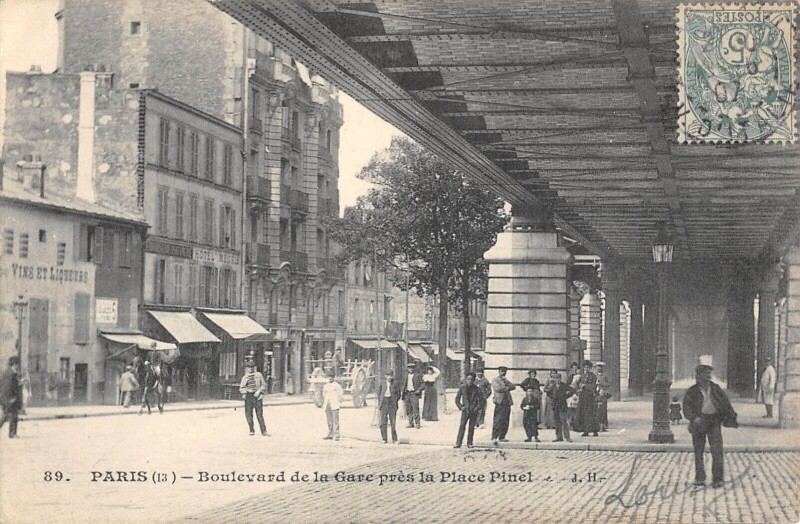 Carte postale ancienne Boulevard de la Gare près de la Place Pinel à Paris 13e