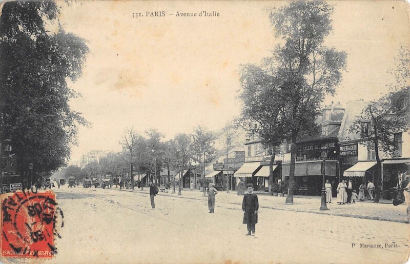 Carte postale ancienne Tout Paris - Paris 13e - Avenue D'Italie à Paris 13e