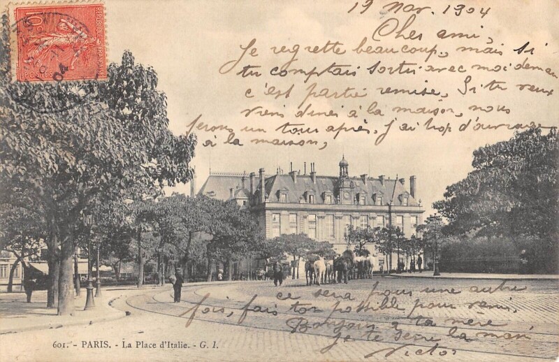 Carte postale ancienne Paris / Paris 13e / La Place D'Italie à Paris 13e