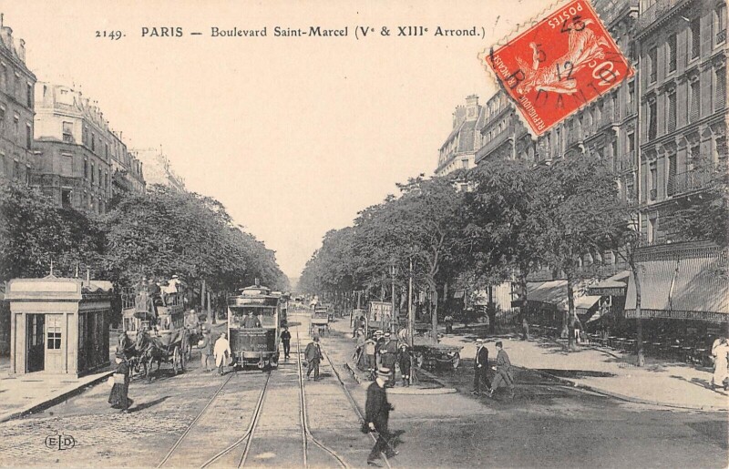 Carte postale ancienne Boulevard Saint-Marcel à Paris 5e