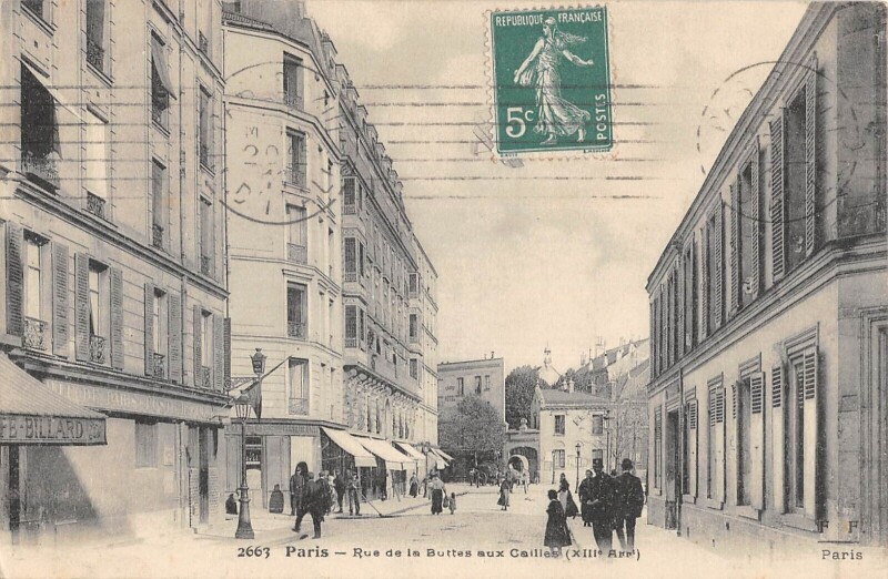 Carte postale ancienne Rue de la Buttes aux Cailles à Paris 13e