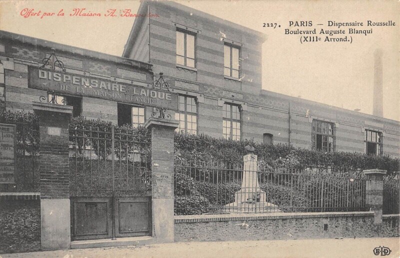 Carte postale ancienne Dispensaire Rousselle - Boulevard Auguste Blanqui à Paris 13e