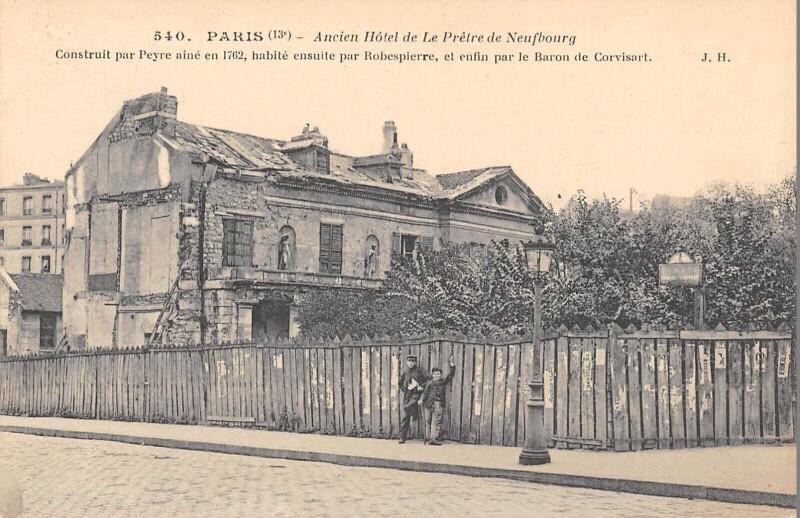 Carte postale ancienne Ancien Hôtel de Le Prêtre de Neufbourg à Paris 13e