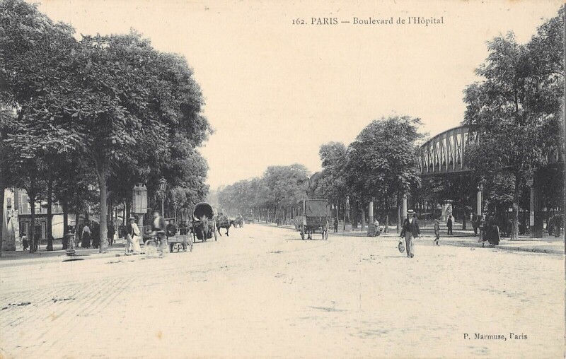 Carte postale ancienne Boulevard de l'Hôpital à Paris 5e