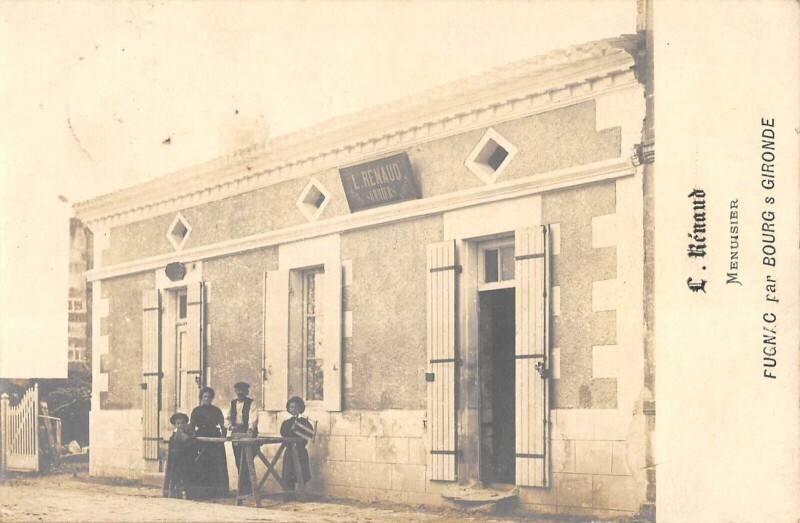 Carte postale ancienne 31 Carte Photo Pugnac Par Bourg Sur Gironde L.renaud Menuisier /VIEUX Metier à Bourg