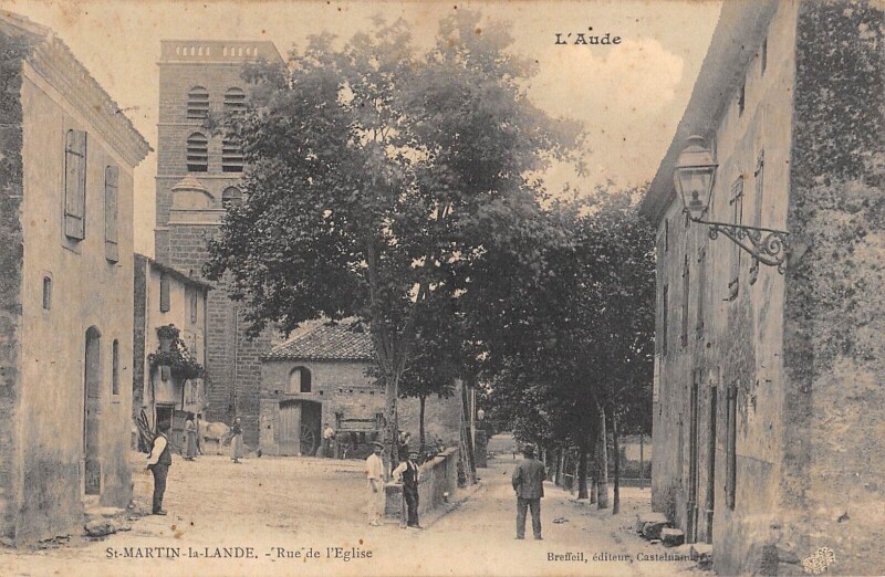 Carte postale ancienne Saint Martin La Lande Rue De L'Eglise