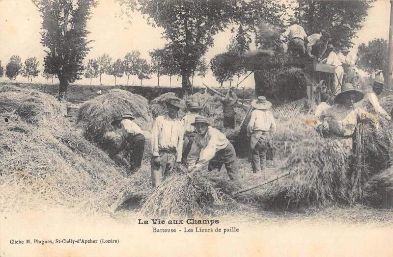 Carte postale ancienne La Vie Aux Champs Batteuse Les Lieurs De Paille - Agriculture