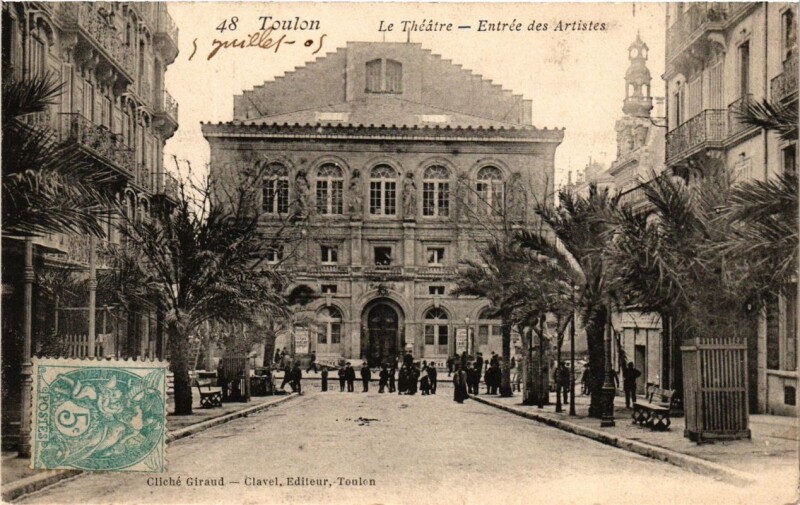 Carte postale ancienne Toulon Le Théatre-Entrée des Artistes à Toulon