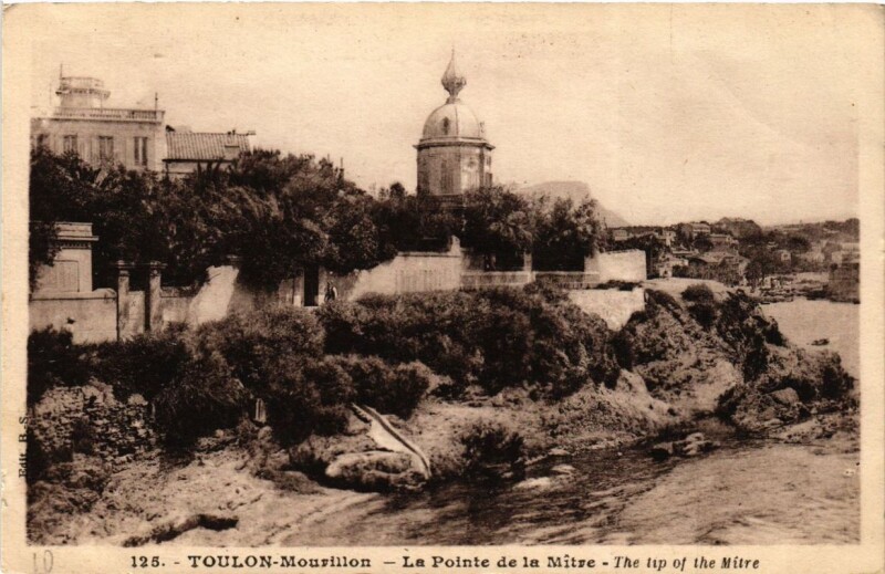 Carte postale ancienne Toulon Mourillon-La Pointe de la Mitre à Toulon