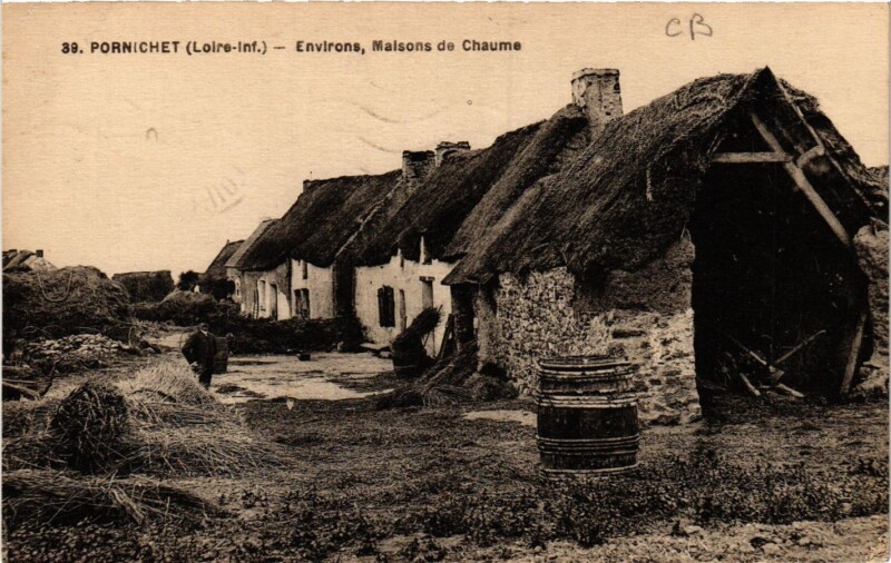 Carte postale ancienne Pornichet - Env. Maison de Chaume à Pornichet